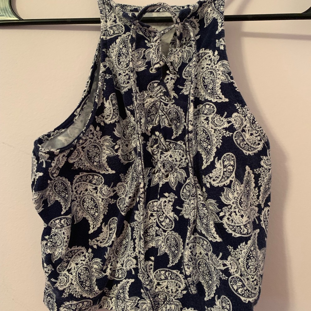 Dark blue halter top